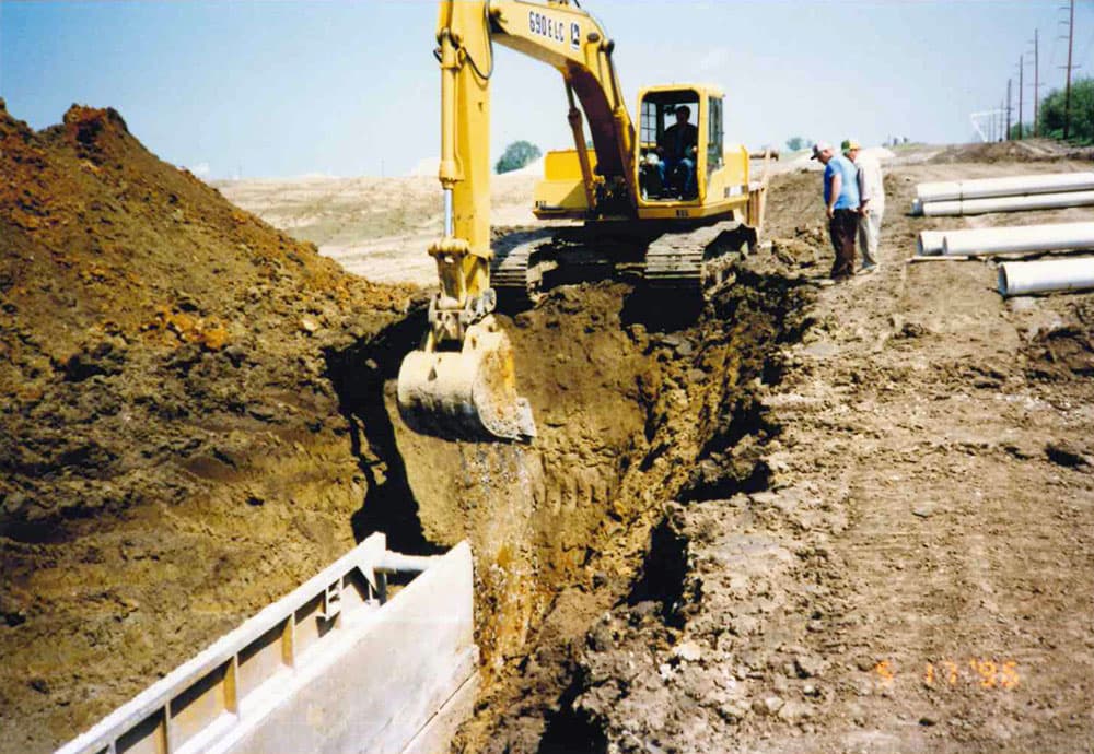 historic photo of digging trench